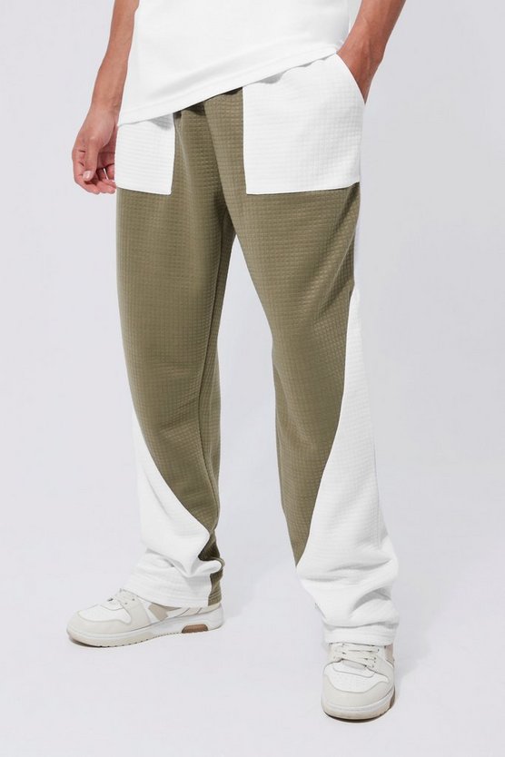 Tall Colorblock Jogginghose in Waffeloptik mit geradem Bein