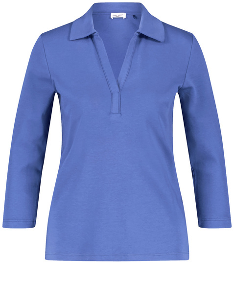 3/4 Arm Poloshirt aus Baumwolle