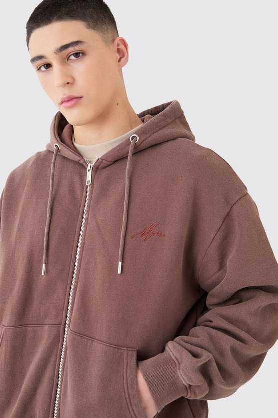 Kastiger Oversize Man Trainingsanzug mit Reißverschluss und Kapuze