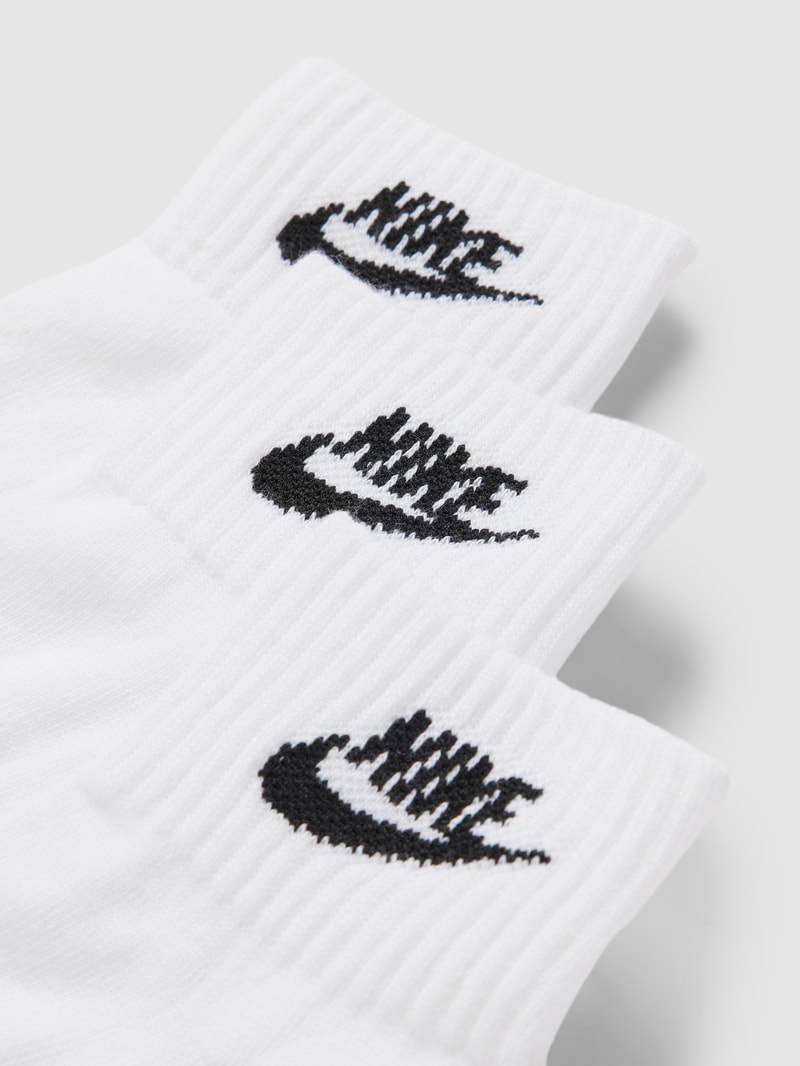 Socken mit Label-Print im 3er-Pack Modell 'EVERYDAY' in weiß