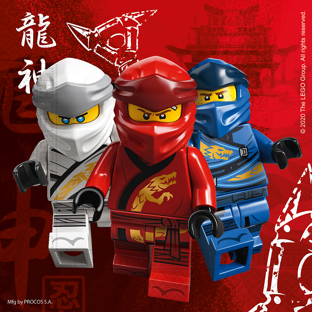 Servietten LEGO® Ninjago®, 33 x 33 cm, 2-lagig, 20 Stück