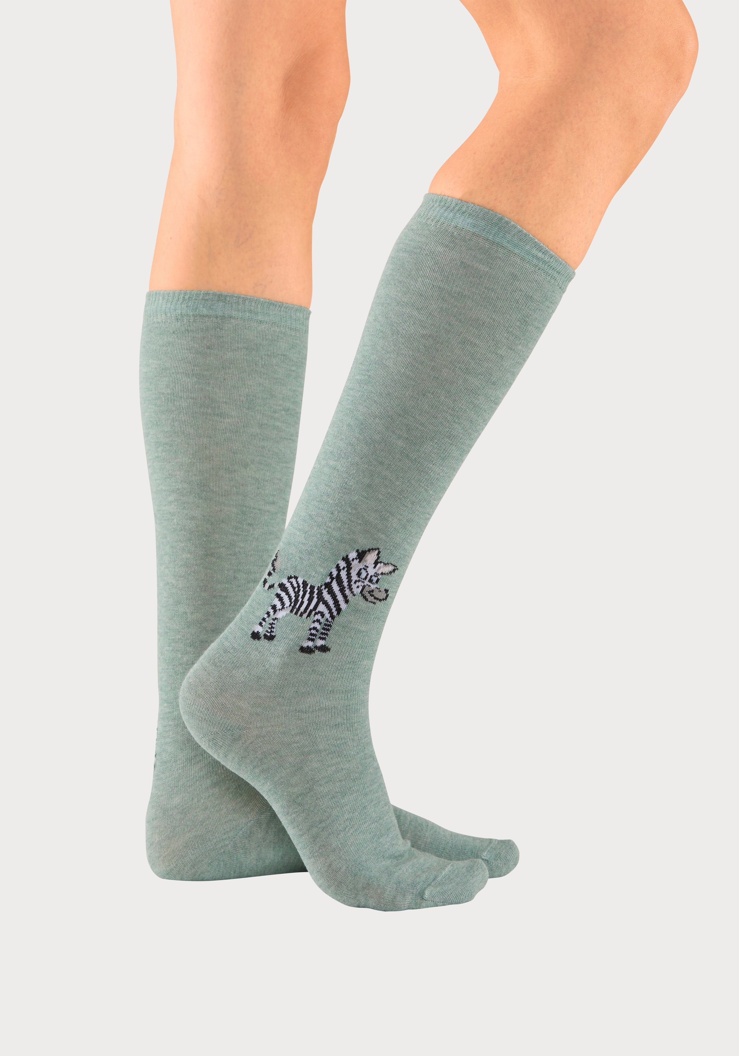 H.I.S Kniestrümpfe (5-Paar) mit eingestricktem Moriv