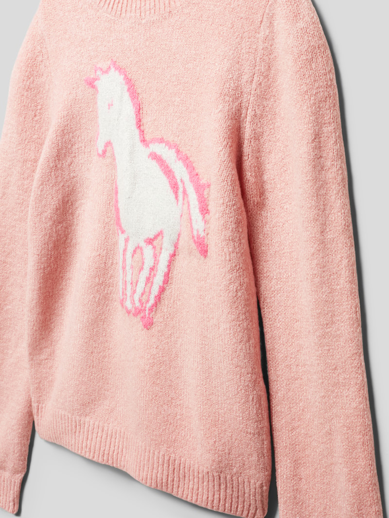 Pullover mit Motiv-Applikation in hellrosa