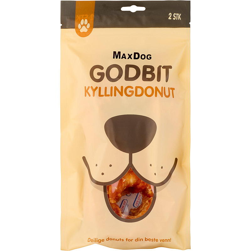 MaxDog Godbit til hund 2-pk 220 g Kyllingdonut MaxDog