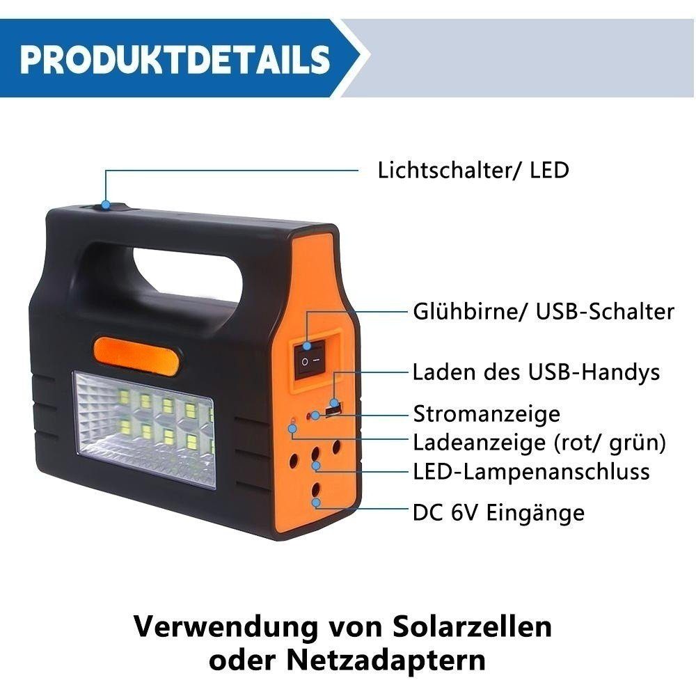 MDHAND Stromerzeuger Solargeneratoren, (1-tlg), Mit Taschenlampe und 3* Licht
