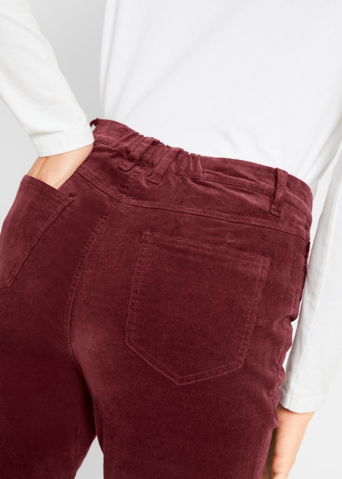 Stretch-Cord-Schlaghose mit High-Waist-Bequembund