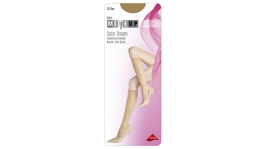 MOVE UP Damen Kniestrümpfe Satin Dream 20 DEN champagner