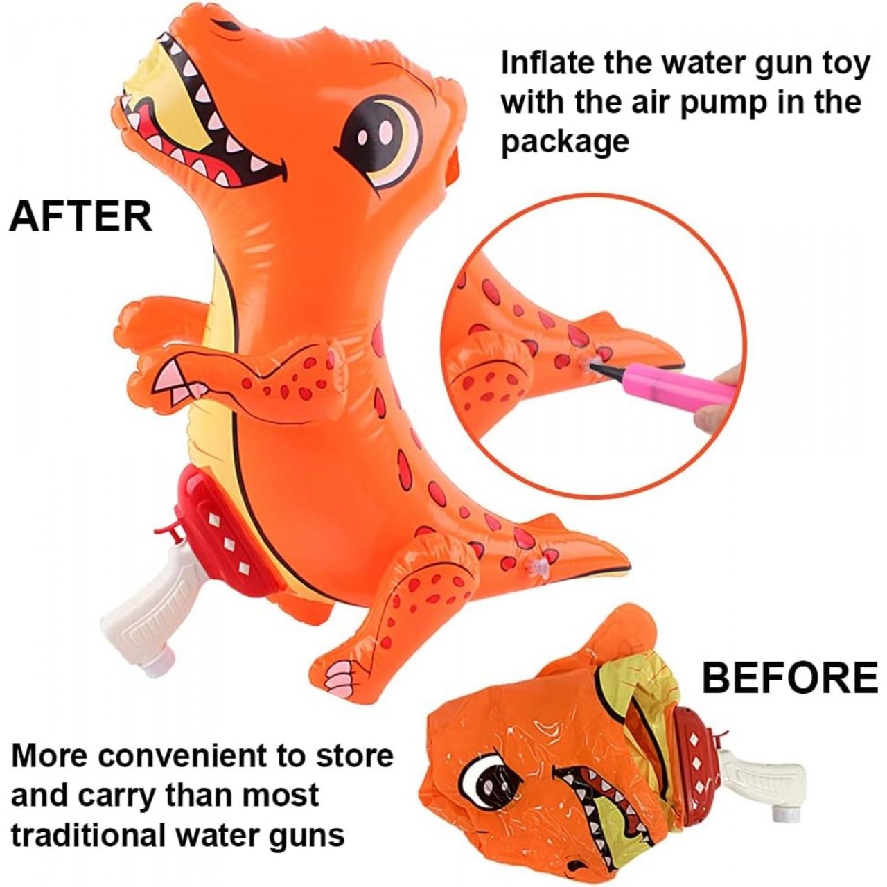 COFI 1453 2-in-1 tragbare Wasserpistolen im Dinosaurier- und Haifischdesign