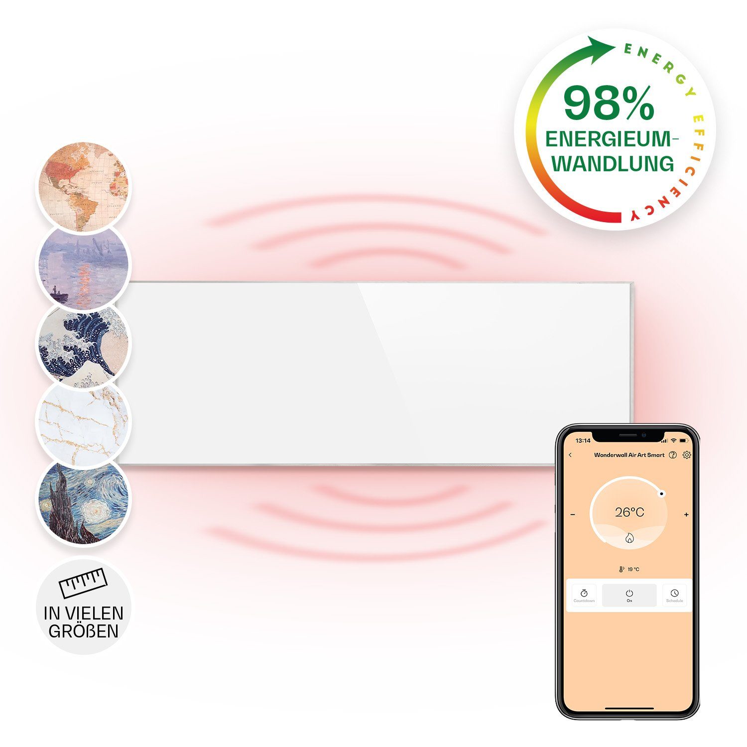 Klarstein Heizkörper Wonderwall Smart 300, elektrische Infrarot Wandheizung Thermostat Bild Heizung elektrisch