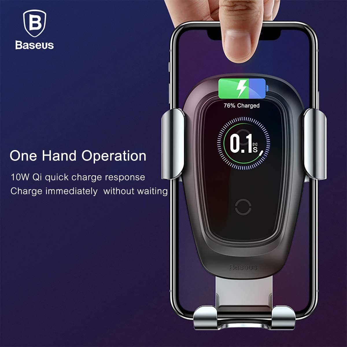 DOTMALL Baseus Wireless Charger Gravity Autohalterung Handyhalter Schwarz Handy-Halterung