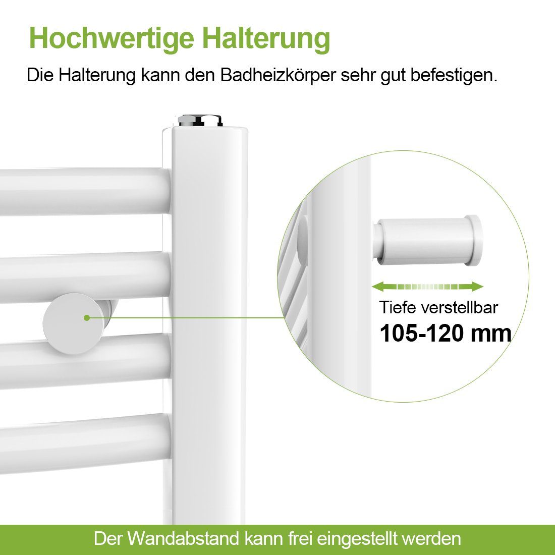 S'AFIELINA Elektrischer Badheizkörper Gebogen Heizkörper Badheizkörper Handtuchwärmer Handtuchtrockner, Elektrisch,mit Intelligentes Heizstab