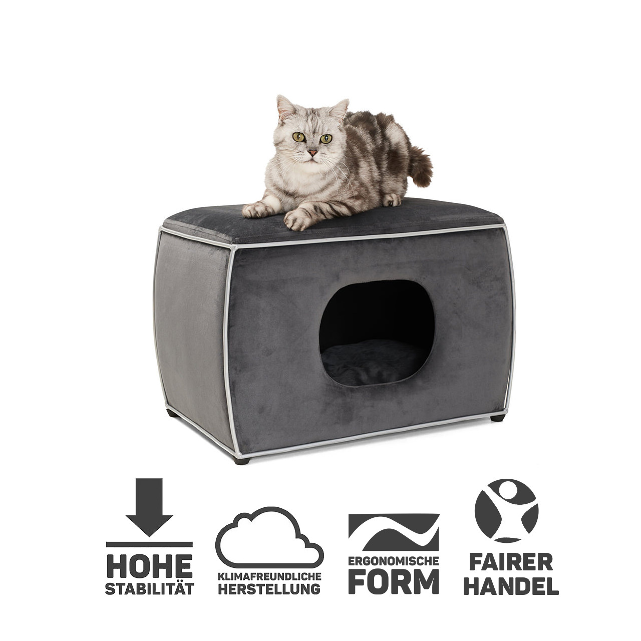 Canadian Cat Company Katzenbetten & Katzensofas Canadian Cat Company Katzenhöhle Nelson grau
