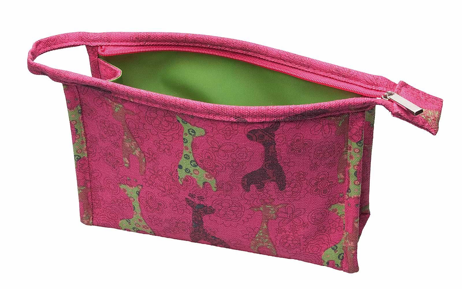 Koskaderm Kosmetikkoffer Kulturbeutel für Kinder, pink Tiermotiv, 21 x 15 Kinder Kosmetiktasche Kosmetex