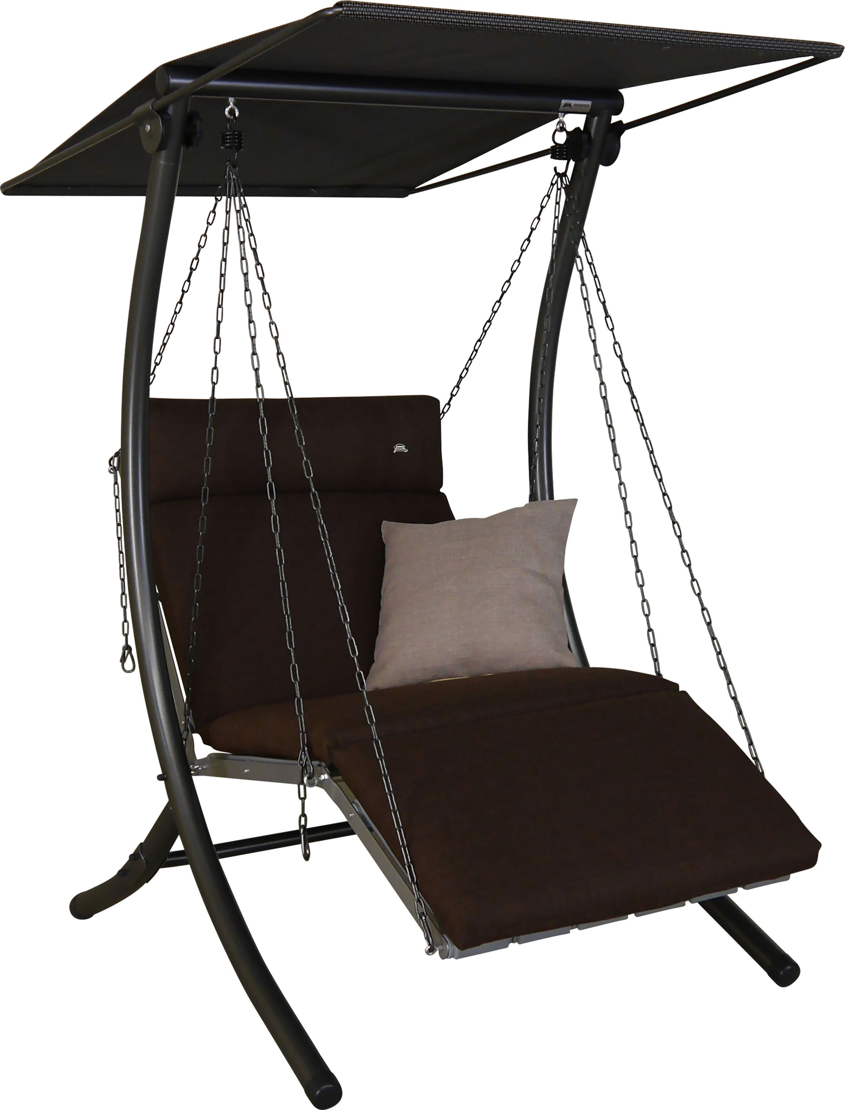 Angerer Freizeitmöbel Hollywoodschaukel Luxus Smart coffee, 1-Sitzer, Bettfunktion, BxTxH: 100x145x160 cm