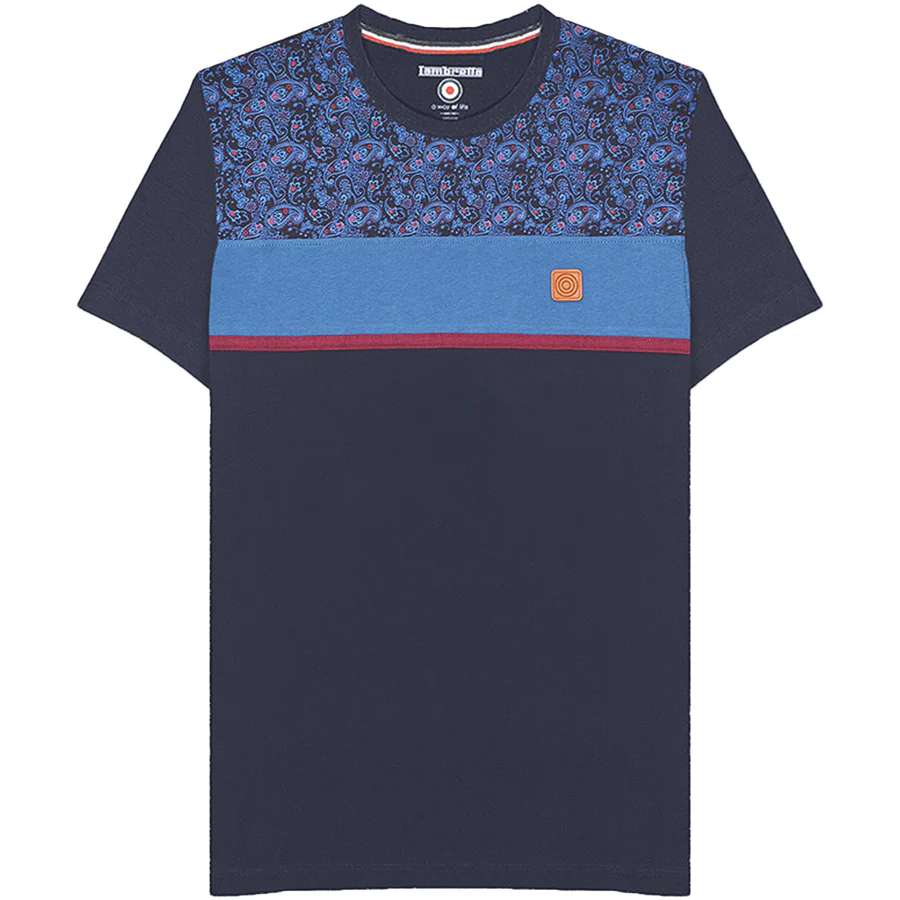 Lambretta Paisley Panel Herren T-Shirt SS0319-NAVY