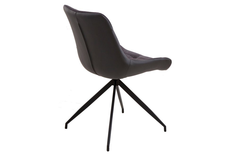 riess-ambiente Esszimmerstuhl DIVANI dunkelgrau, Esszimmer · Microfaser · Kunstleder · Metall · Retro