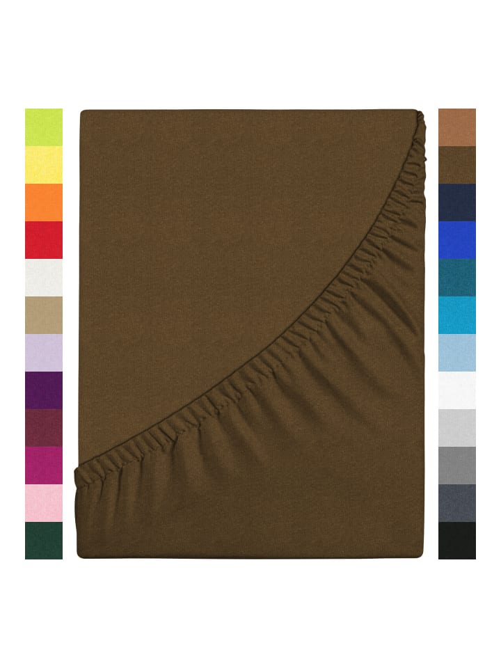 GMD Living Jersey Premium Spannbettlaken JANNEBY in Farbe Schokobraun günstig kaufen