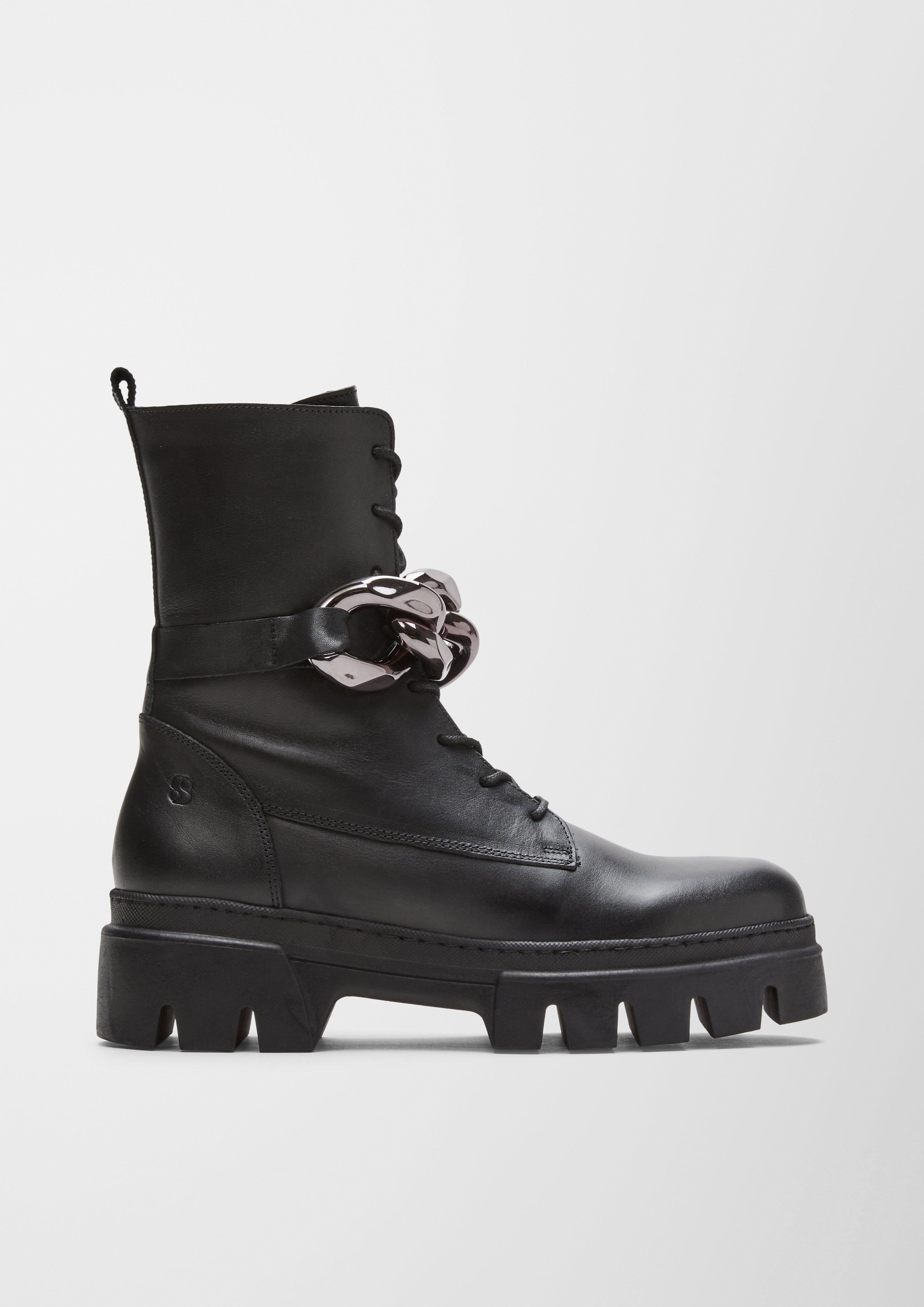 Lederstiefel mit Schmuck-Detail  6007138-001