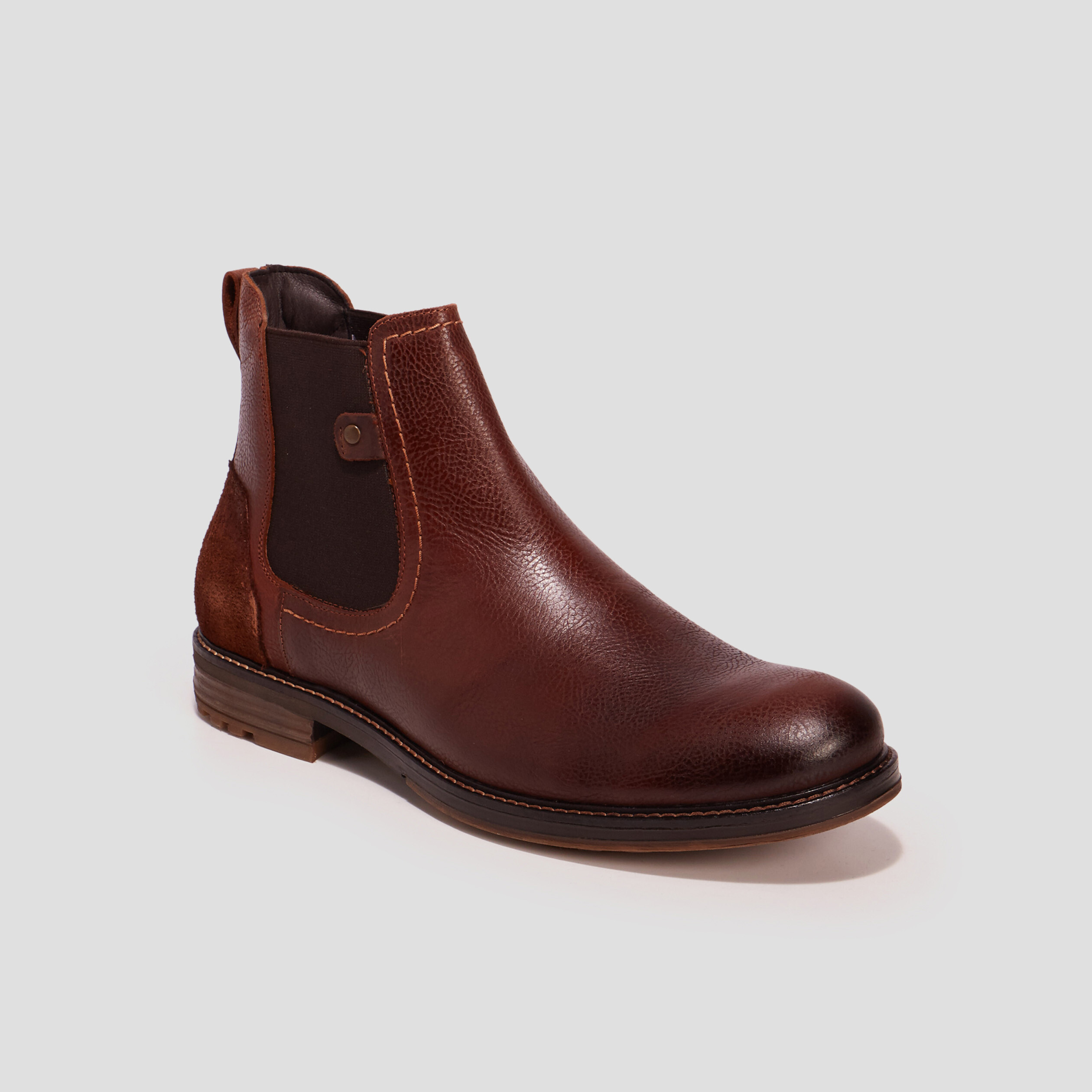 Bottines chelsea en cuir marron homme | La Halle