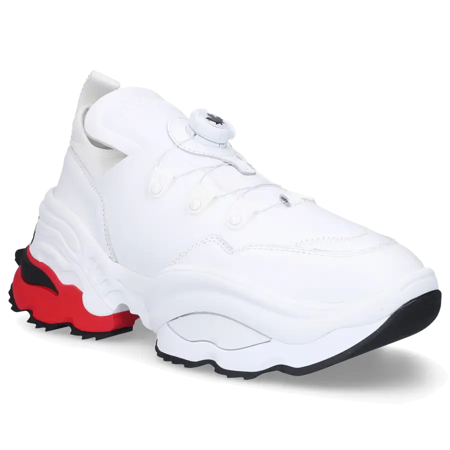 Dsquared2 - Sneaker low THE ROLLING GIANT Kalbsleder Neopren Logo weiß - weiß