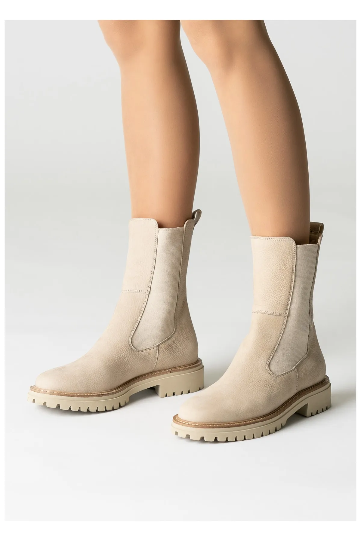 Paul Green  Stiefelette - Beige - Blockabsatz