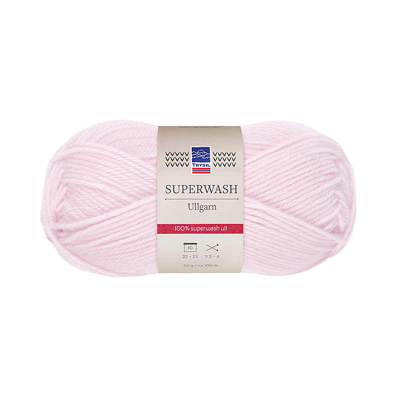 Superwash ullgarn lys rosa