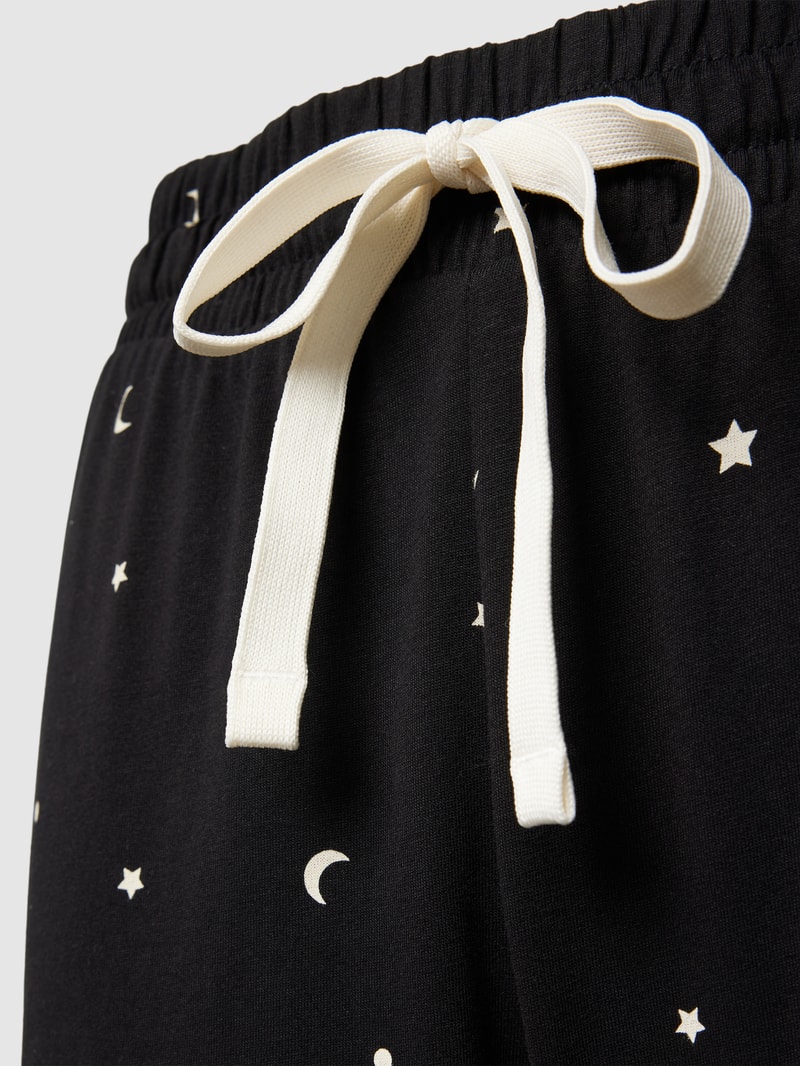 Pyjama-Hose mit Allover-Print in schwarz