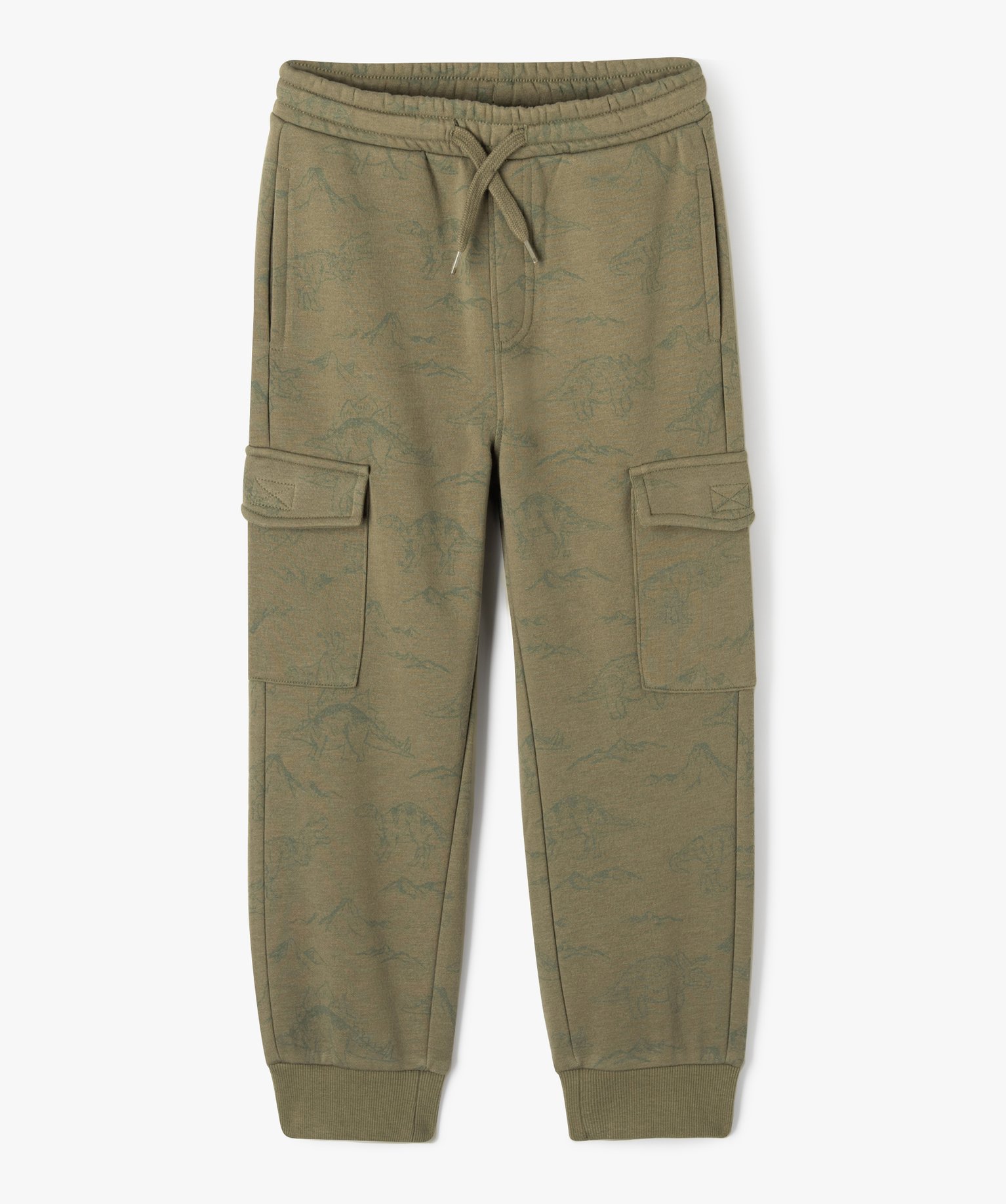 Pantalon de jogging molletonné avec poches à rabat Garçon vert | GEMO