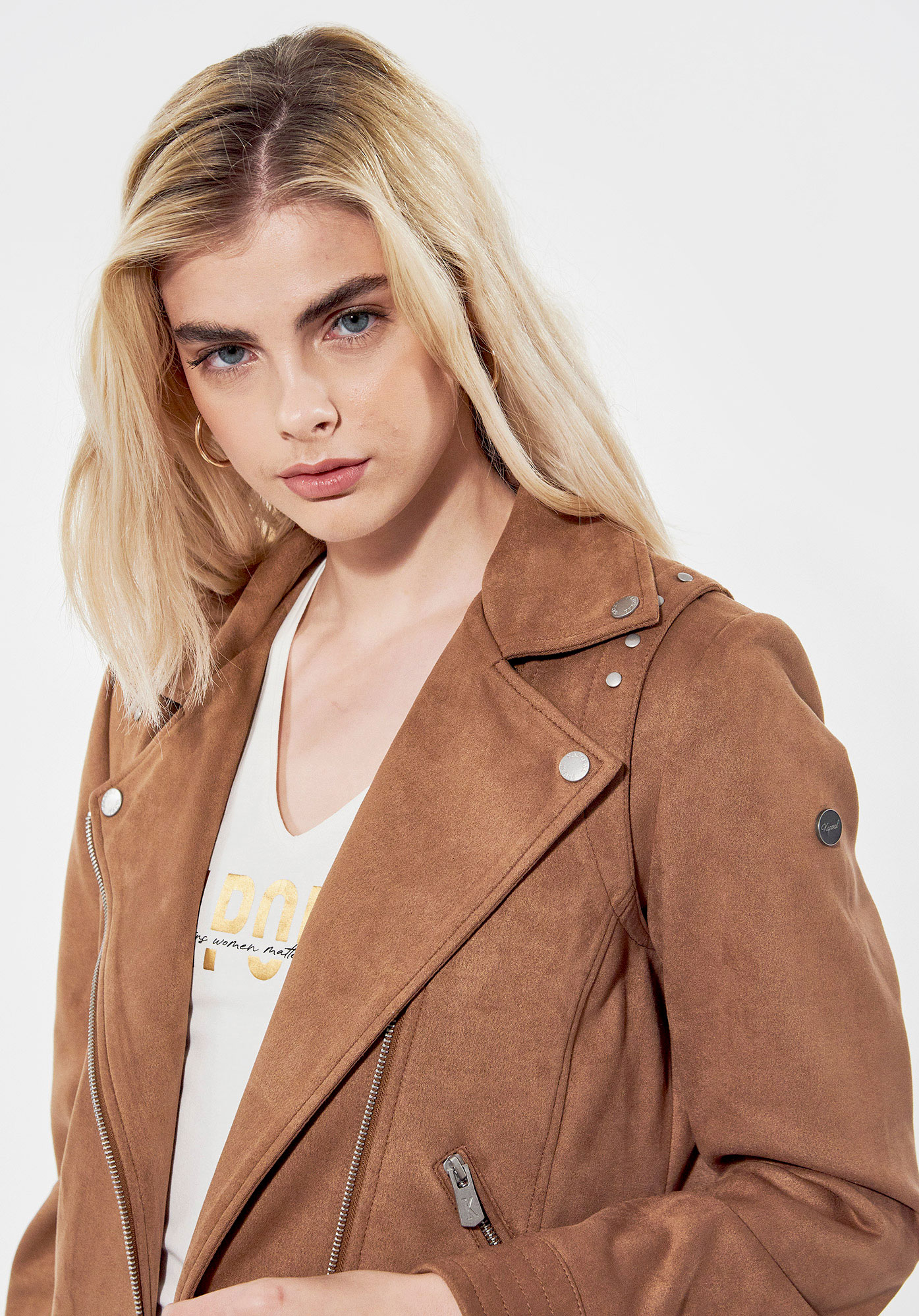 FREON  Veste régular marron Femme, style motard