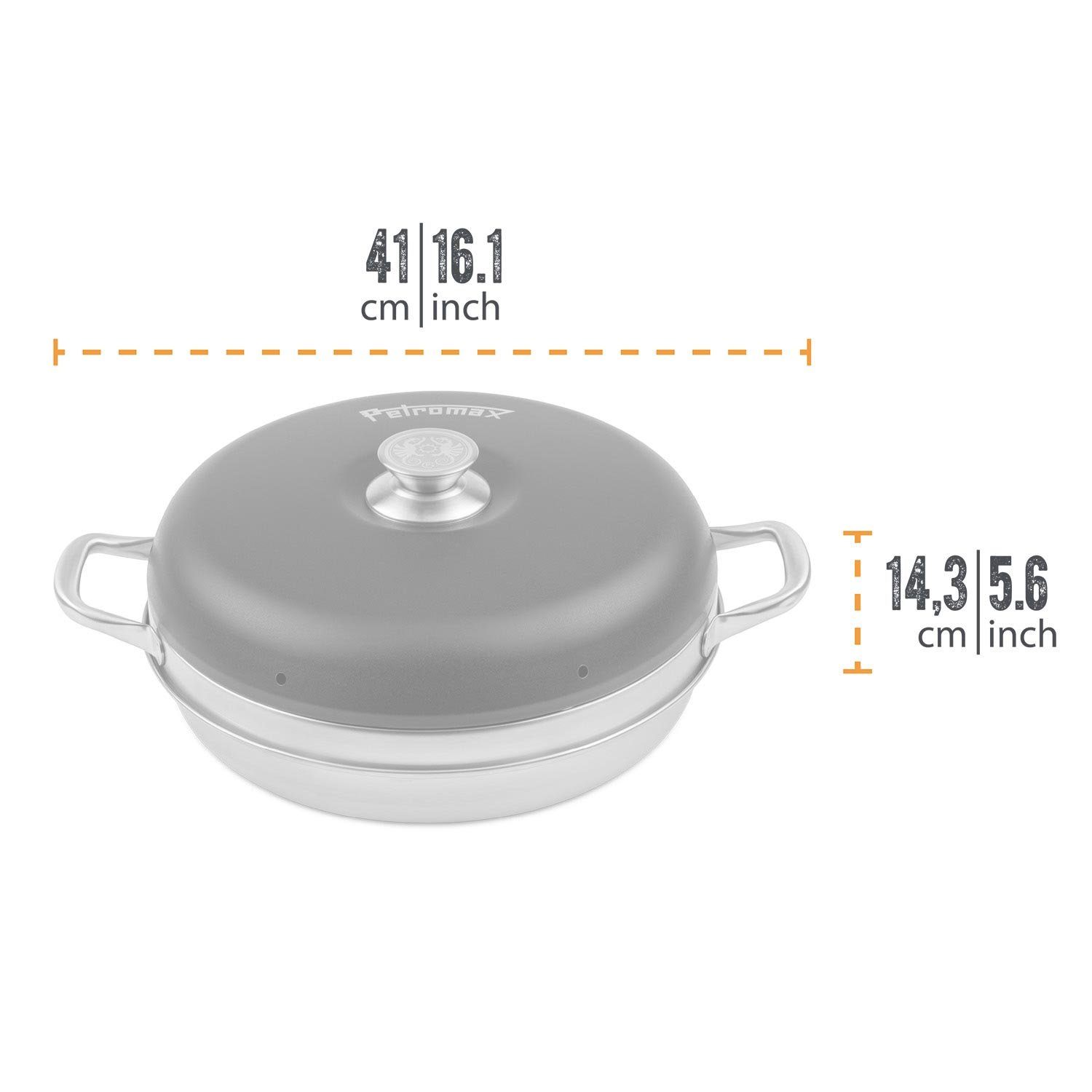 Petromax Backblech Camping Backofen + Backblech 4teiliges Set, Edelstahl