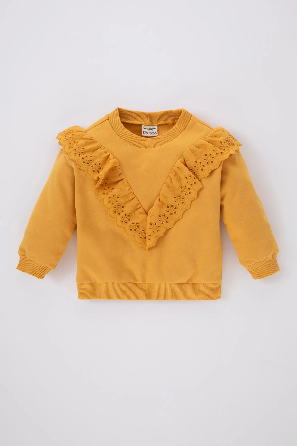 DeFacto  Normal geschnittenes, dünnes Sweatshirt-Sweatshirt mit Rundhalsausschnitt für Babys und Mädchen