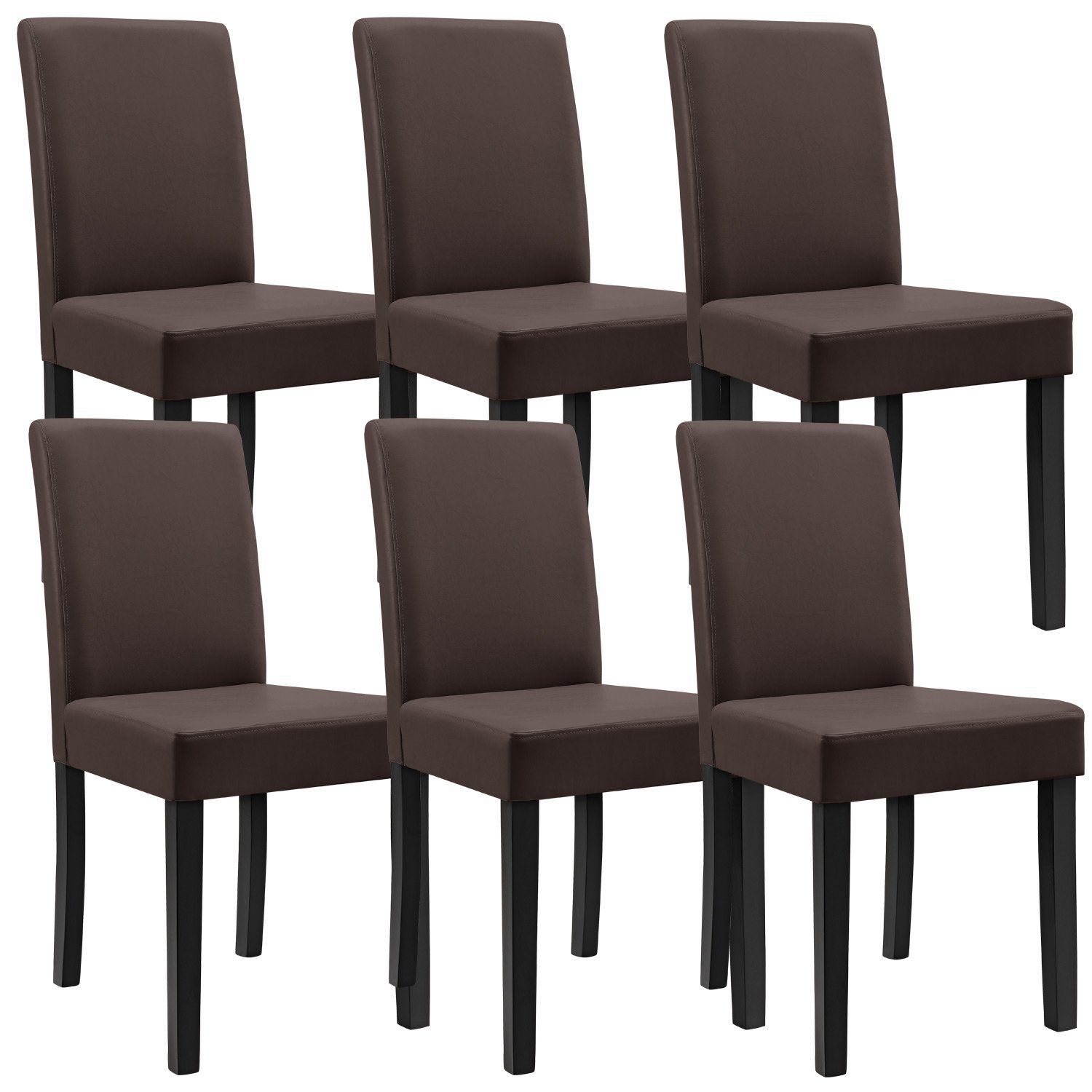 en.casa Essgruppe, (7-tlg., Esstisch mit 6 Stühlen), Forssa 140x90cm Küchentisch mit 6x Polsterstühlen