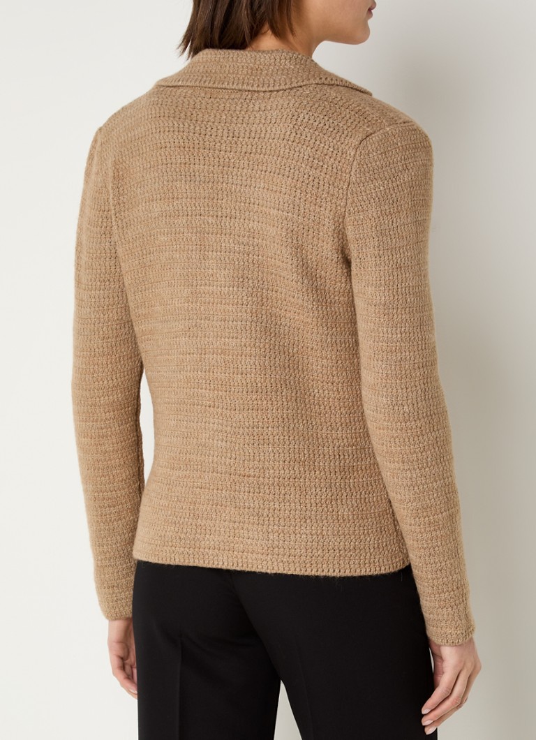 Sisley Chunky knit cardigan in wool blend with patch pockets