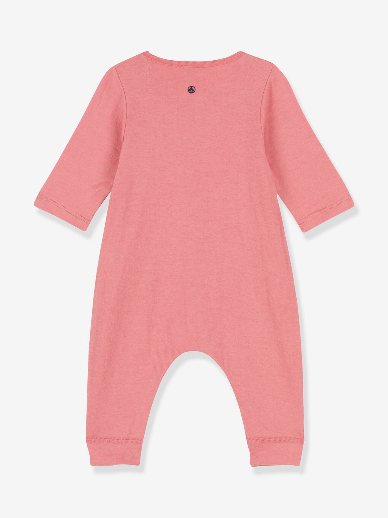 Combinaison unie bébé en coton bio PETIT BATEAU papaye