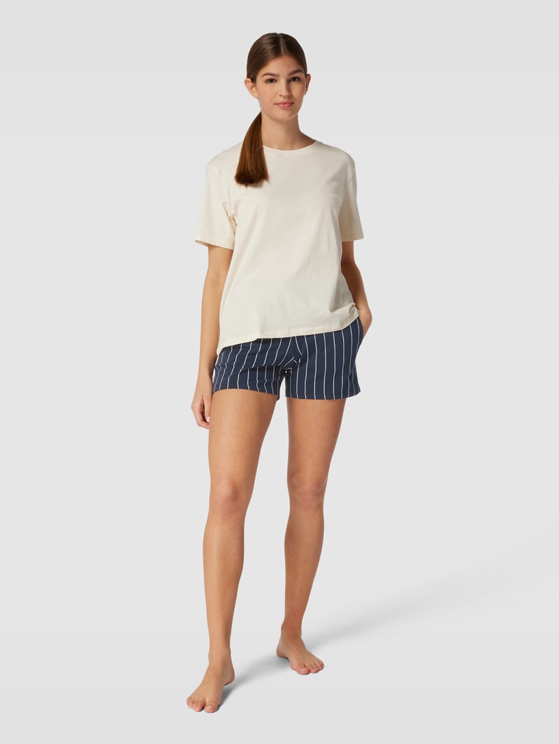 Pyjama-Shorts mit Allover-Muster in marineblau