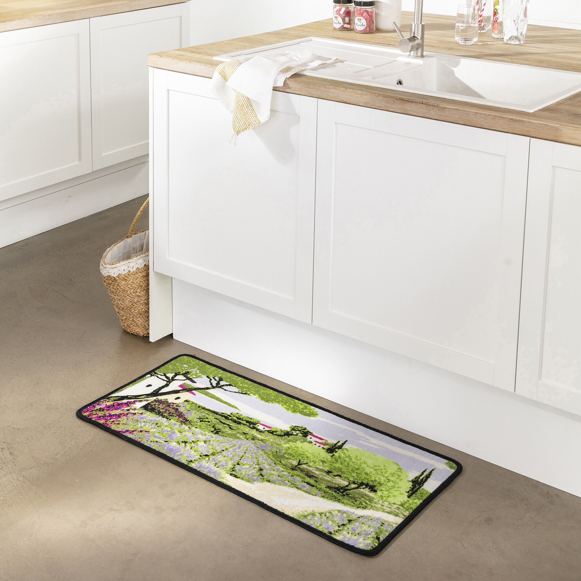 Tapis cuisine motif mas provençal