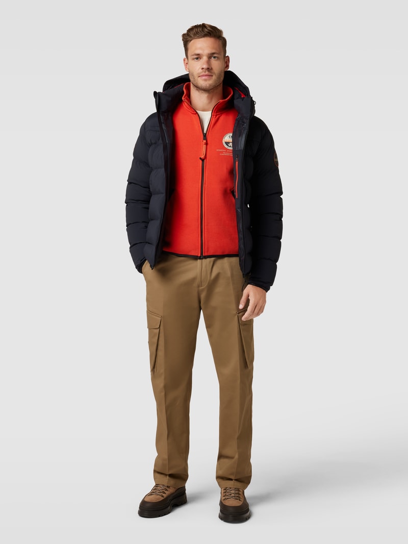 Sweatjacke mit Stehkragen in orange