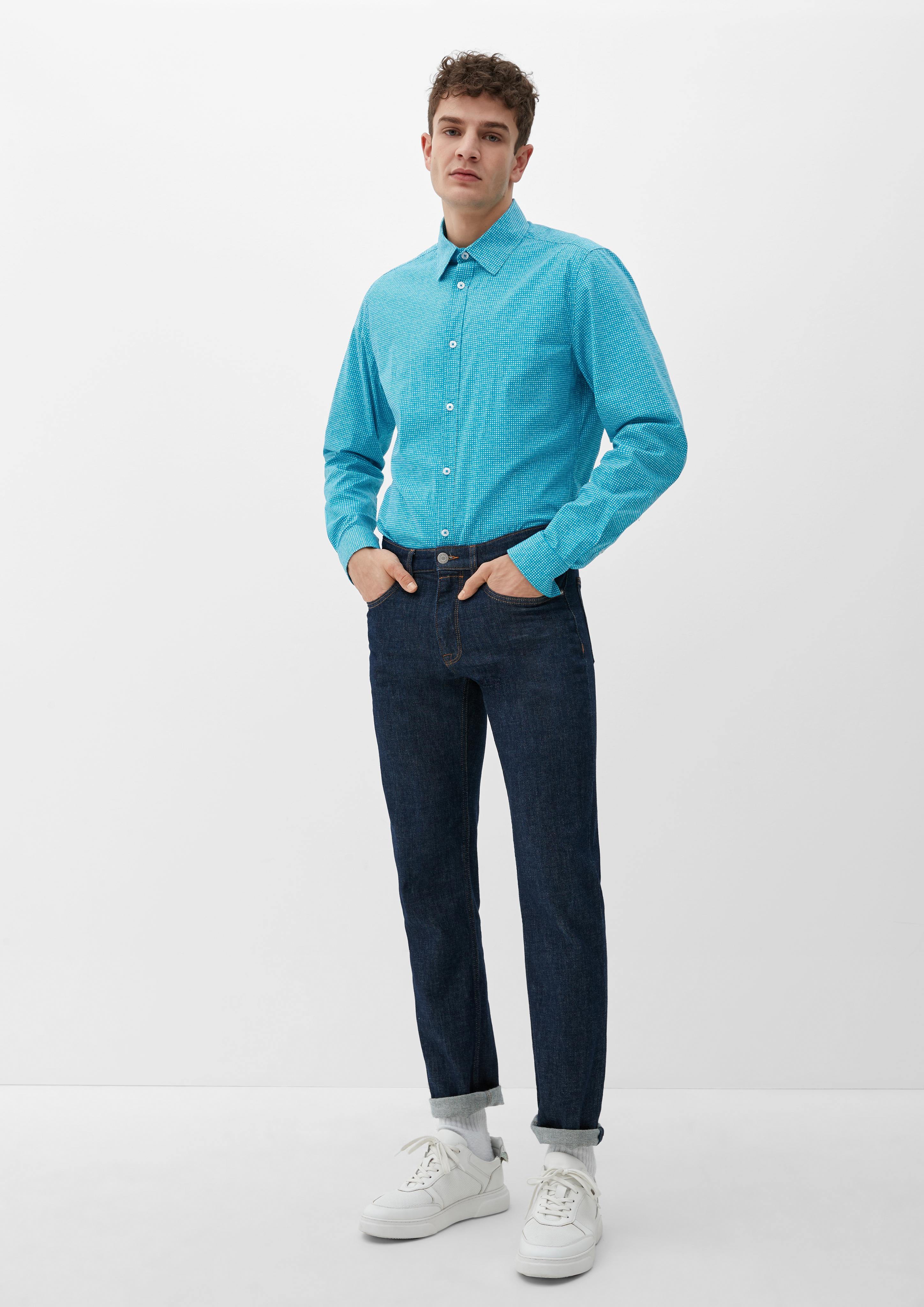 Slim: Hemd mit Allover-Print  2127455-63A3