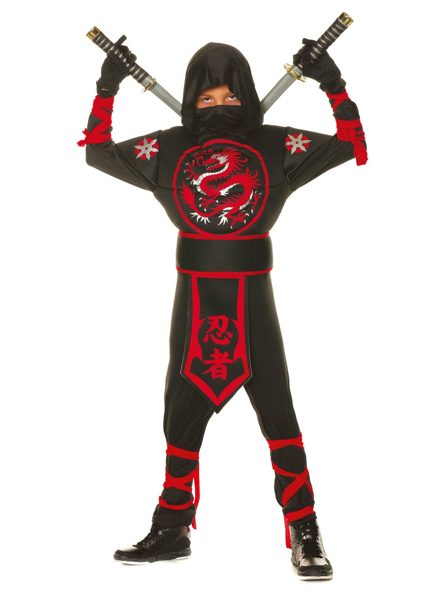Underwraps Kostüm Drachen Ninja Kostüm für Kinder, Asiatischer Schwertkämpfer vom Tempel der Drachen