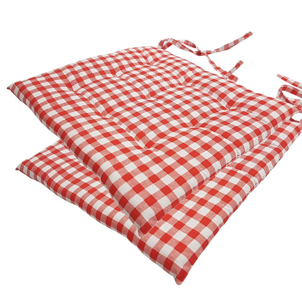 NYVI Stuhlkissen Sitzkissen Nizza 2er Set, Elegante Steppung, robuster Stoff