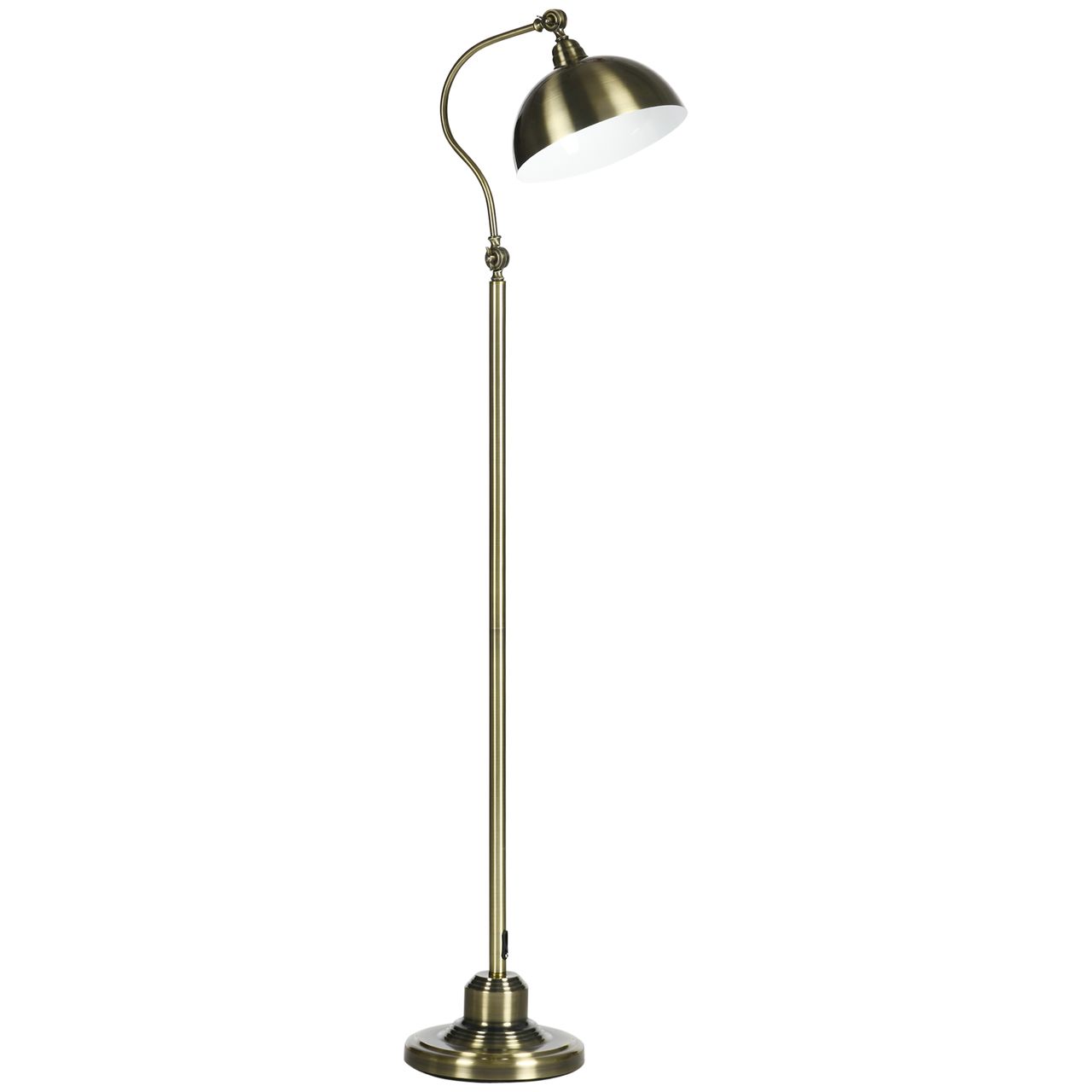 HOMCOM Stehleuchte im Vintage-Design, verstellbare Stehlampe für Wohnzimmer