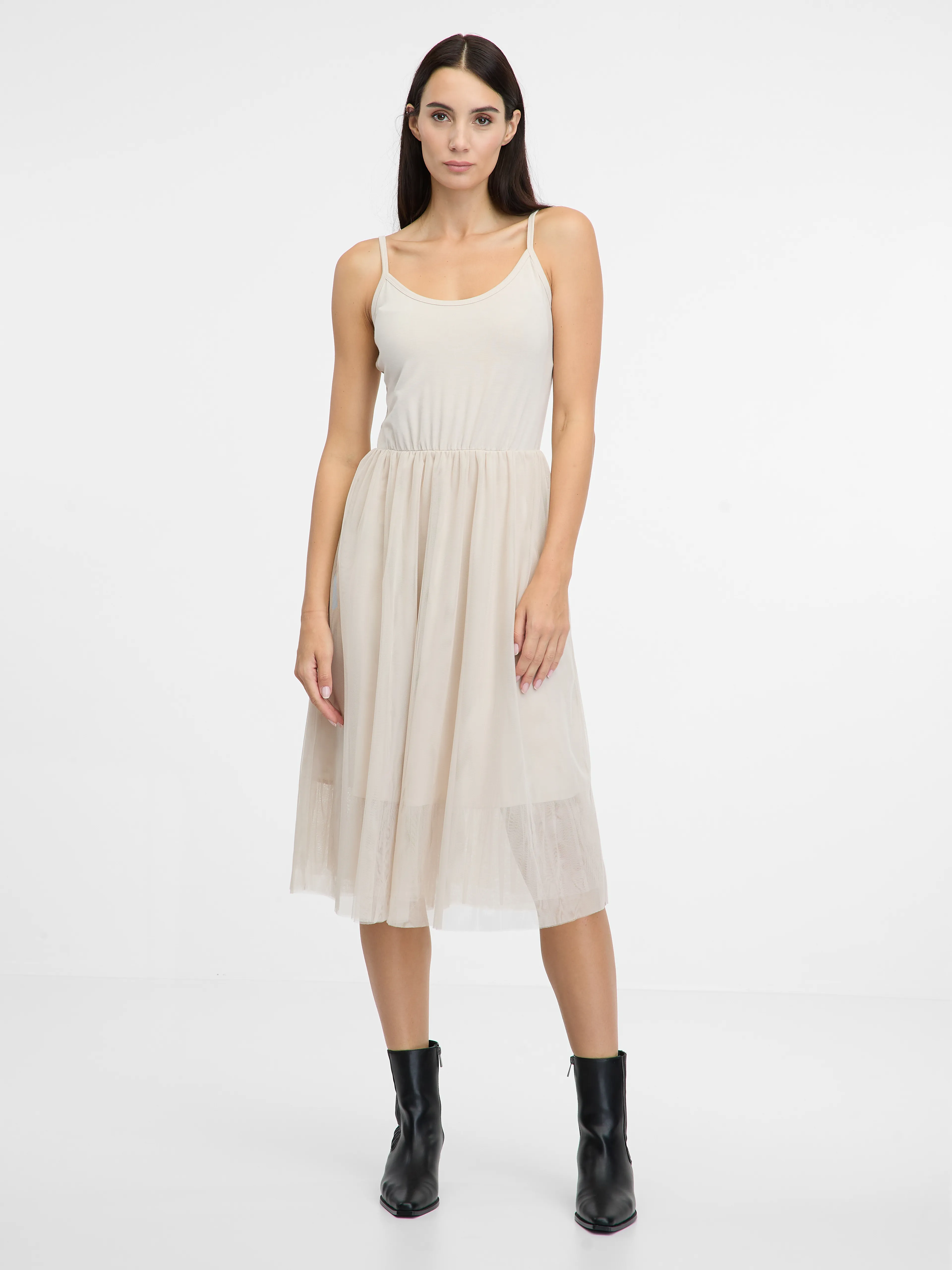 Cremefarbenes Damen-Midikleid ORSAY