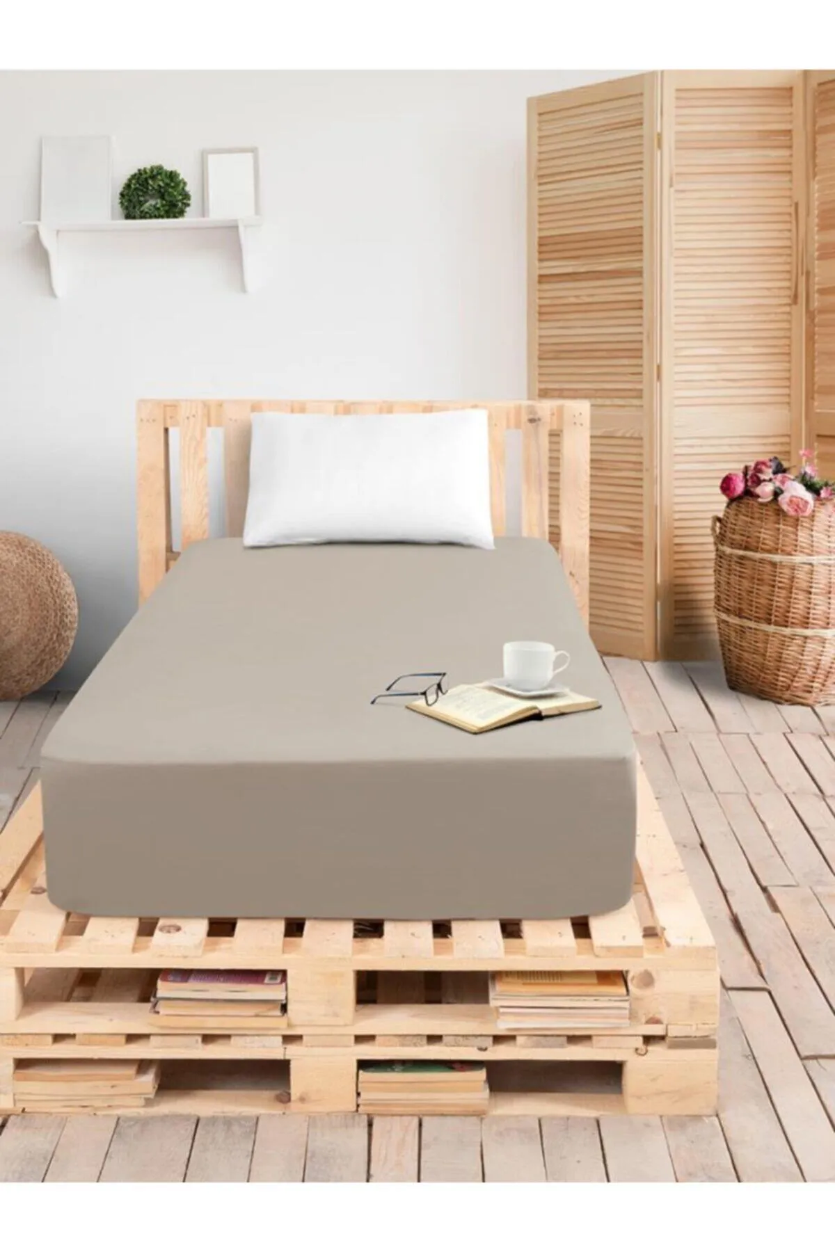 Karna Home  Ranforce Spannbettlaken für Einzelbett, 90 x 200 cm