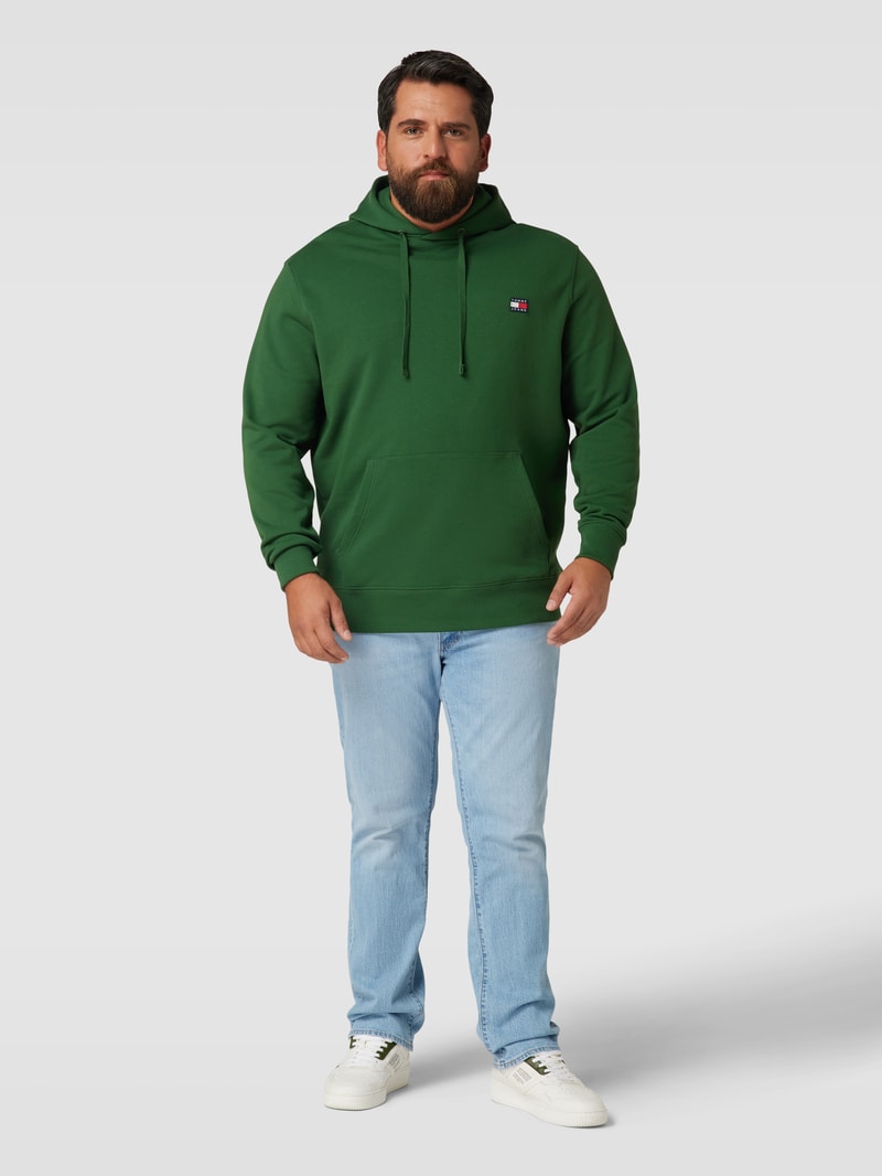 PLUS SIZE Hoodie mit Logo-Stitching in dunkelgrün