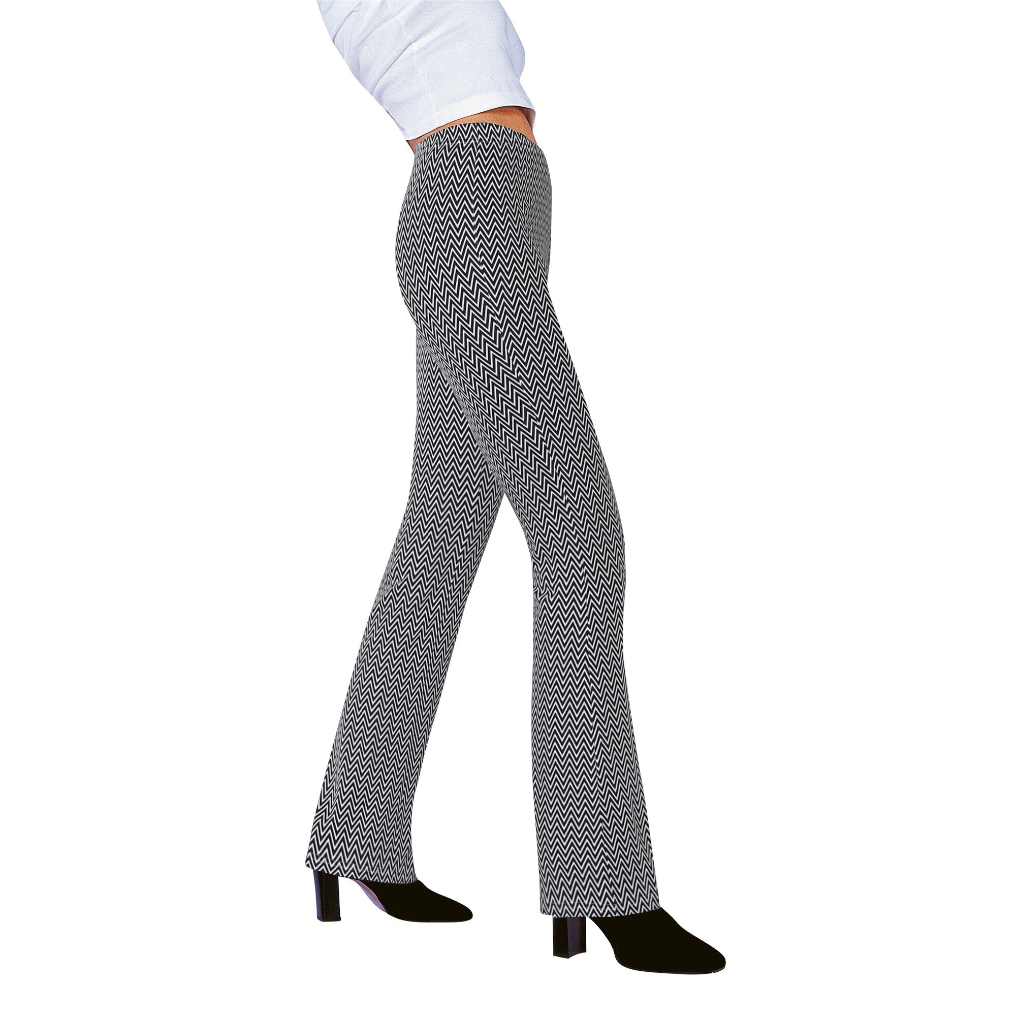 Legging bootcut imprimé, taille élastiquée
