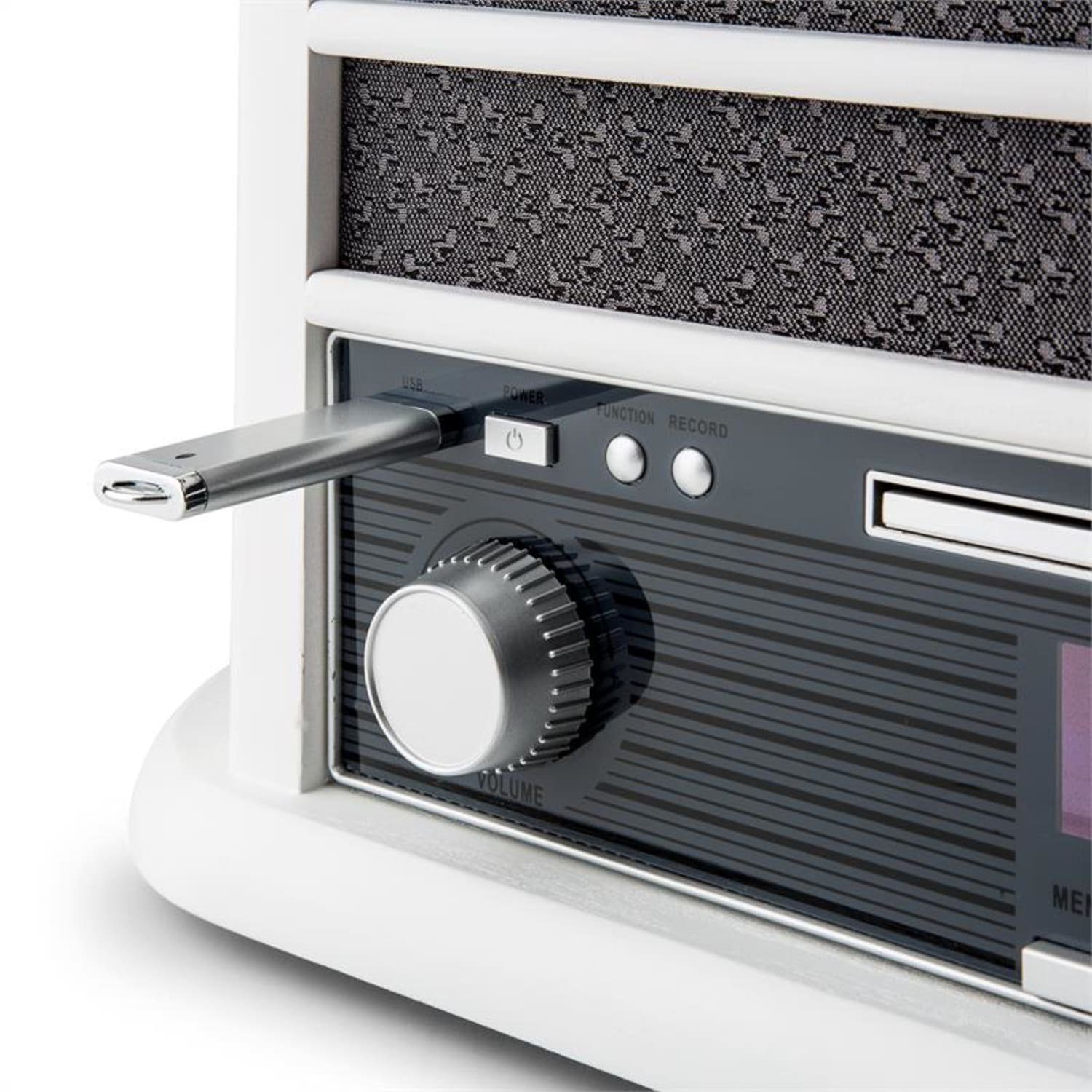 Auna Belle Epoque 1908 DAB Plattenspieler (Riemenantrieb, Schallplattenspieler Retro mit Lautsprecher Radio Vinyl Plattenspieler)