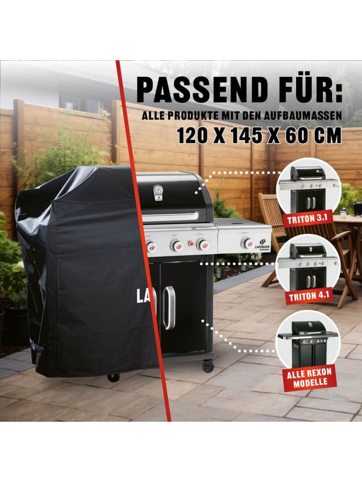 Landmann Wetterschutzhaube Premium - 62x148x120cm - schwarz günstig kaufen onesize