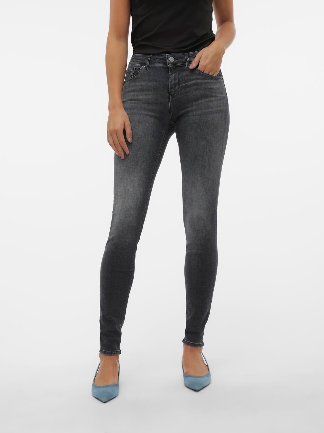 VMLUX Mid Rise Slim Fit Jeans