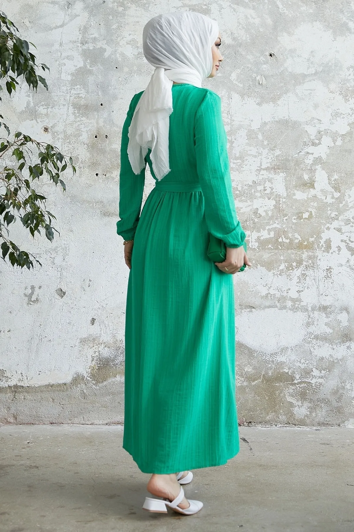 InStyle  Lemina Kleid mit Gürtel - Grün