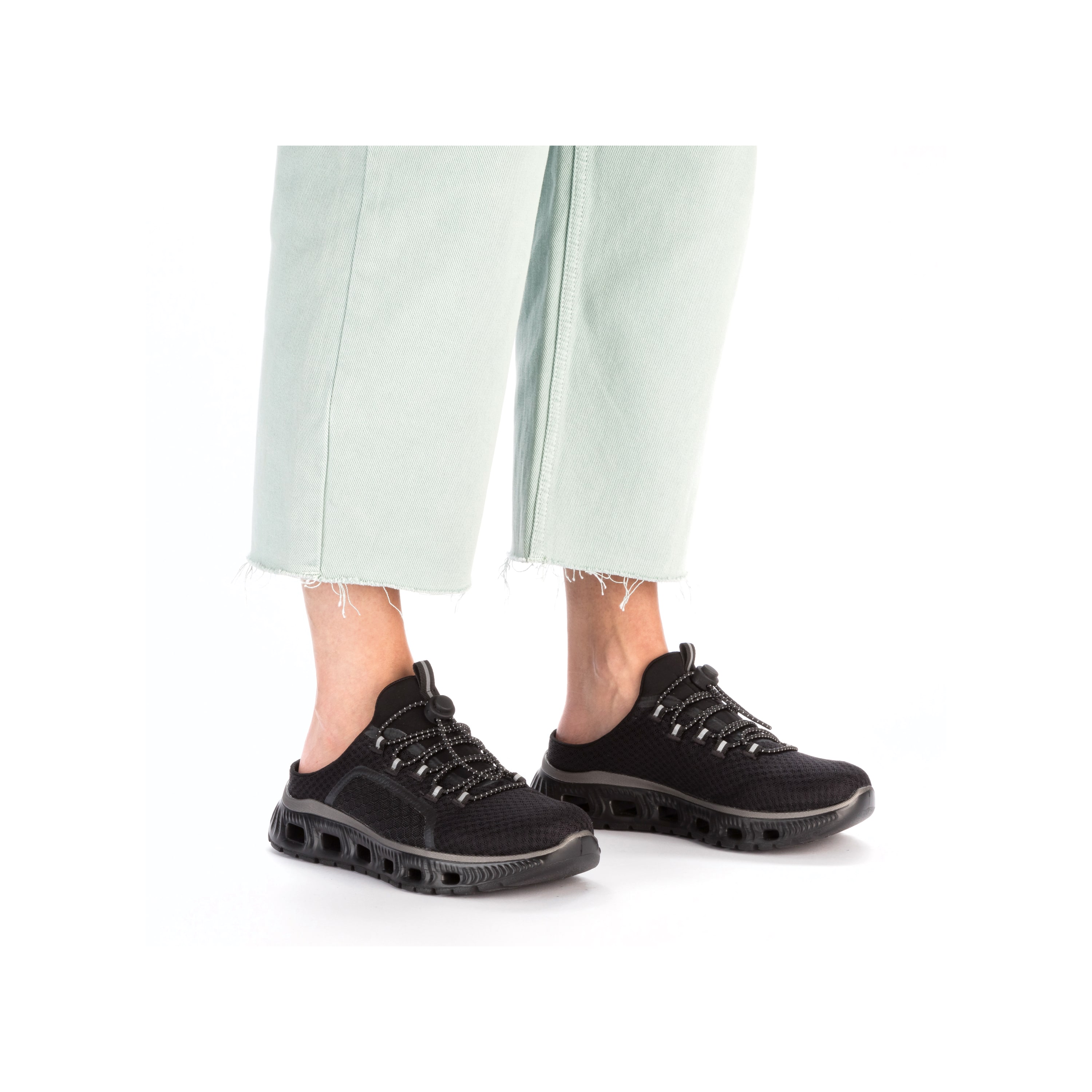 Rieker Damen Clogs asphaltschwarz